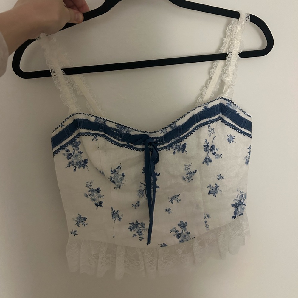 Reformation Paola Linen Top Ivory - Size 4
